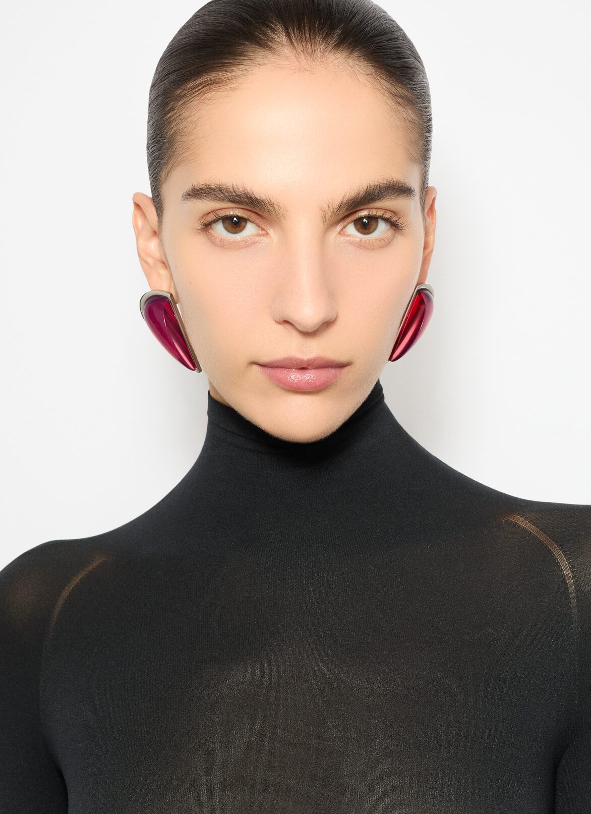 DEMI-CŒUR BOMBE EARRINGS ALAÏA RED DEMI-CŒUR BOMBE EARRINGS
